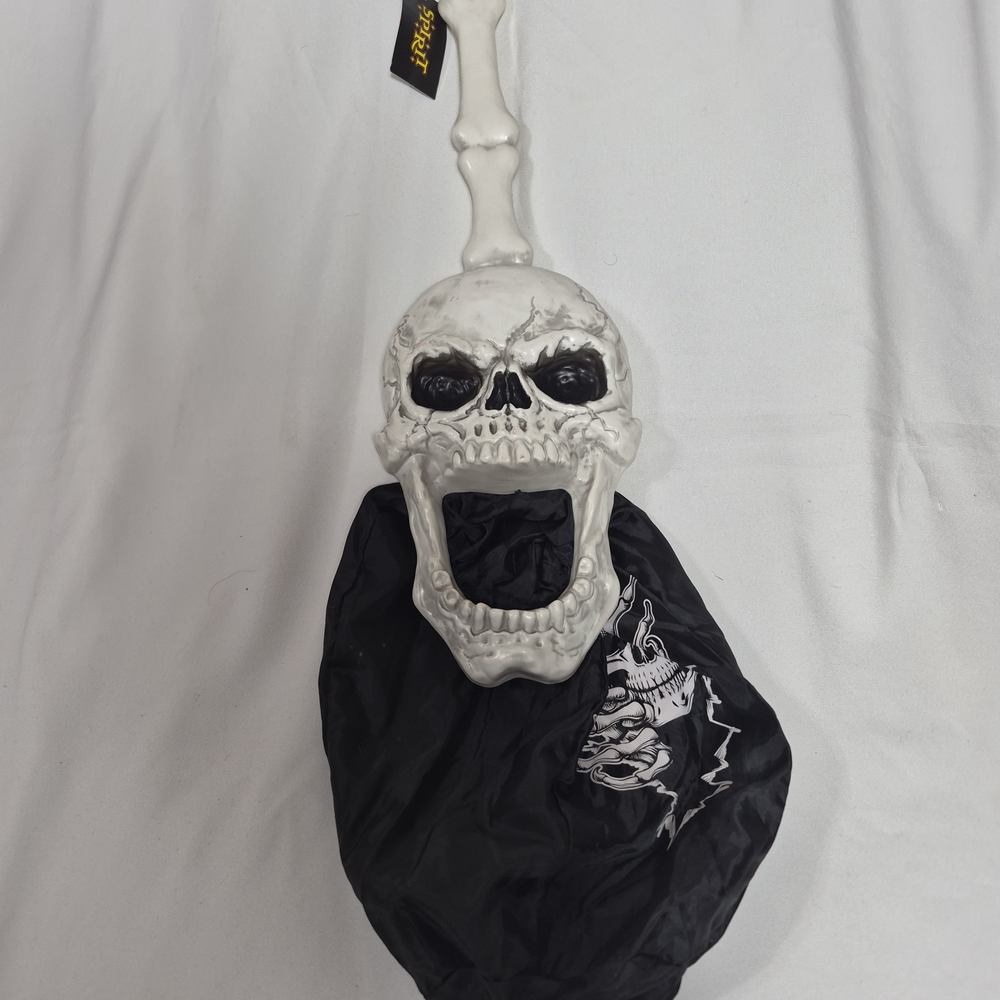 Skull Halloween Decoration with Black Fabric